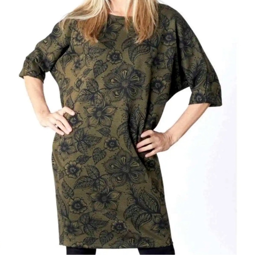 Bryn Walker Alina Dress Verde Floral Lagenlook Small green floral